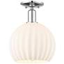 Arcadia White Venetian 10" Wide Polished Chrome Semi.Flush Mount With