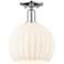 Arcadia White Venetian 10" Wide Polished Chrome Semi.Flush Mount With
