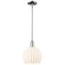 Arcadia White Venetian 10" Wide Polished Chrome Stem Hung Mini Pendant