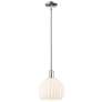 1_Arcadia White Venetian 10" Wide Polished Nickel Stem Hung Mini Pendant