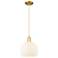 Arcadia White Venetian 10" Wide Satin Gold Cord Hung Mini Pendant