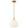 Arcadia White Venetian 10" Wide Satin Gold Stem Hung Mini Pendant