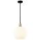 Arcadia White Venetian 12"W Black Antique Brass Stem Hung Mini Pendant