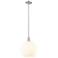 Arcadia White Venetian 12"W Brushed Nickel Stem Hung Mini Pendant