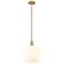 Arcadia White Venetian 12" Wide Brushed Brass Stem Hung Mini Pendant