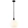 Arcadia White Venetian 12" Wide Matte Black Stem Hung Mini Pendant