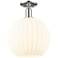 Arcadia White Venetian 12" Wide Polished Nickel Semi.Flush Mount With