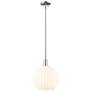1_Arcadia White Venetian 12" Wide Polished Nickel Stem Hung Mini Pendant