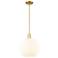 Arcadia White Venetian 12" Wide Satin Gold Stem Hung Mini Pendant