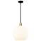 Arcadia White Venetian 14"W Black Antique Brass Stem Hung Mini Pendant