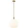 Arcadia White Venetian 14"W Champagne Bronze Stem Hung Mini Pendant