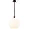 Arcadia White Venetian 14"W Oil Rubbed Bronze Stem Hung Mini Pendant