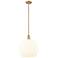 Arcadia White Venetian 14" Wide Brushed Brass Stem Hung Mini Pendant