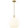 Arcadia White Venetian 14" Wide Satin Gold Stem Hung Mini Pendant