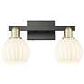 1_Arcadia White Venetian 17"W 2 Light Black Antique Brass Vanity Light