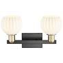 2_Arcadia White Venetian 17"W 2 Light Black Antique Brass Vanity Light more views