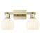 Arcadia White Venetian 17" Wide 2 Light Antique Brass Vanity Light