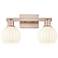 Arcadia White Venetian 17" Wide 2 Light Antique Copper Vanity Light