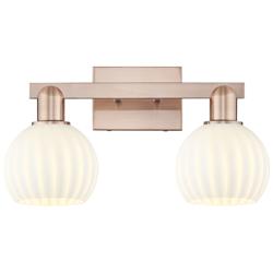 Arcadia White Venetian 17" Wide 2 Light Antique Copper Vanity Light