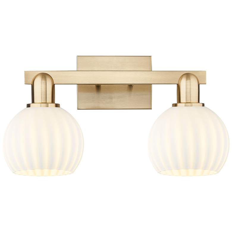 Image 1 Arcadia White Venetian 17" Wide 2 Light Champagne Bronze Vanity Light
