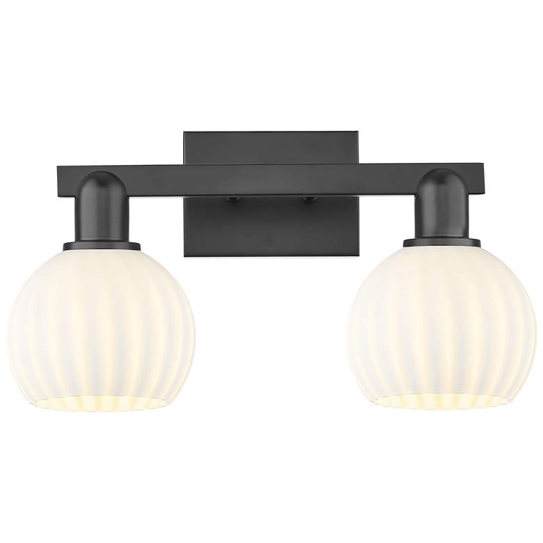 Image 1 Arcadia White Venetian 17" Wide 2 Light Matte Black Vanity Light With