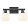 Arcadia White Venetian 17" Wide 2 Light Matte Black Vanity Light With
