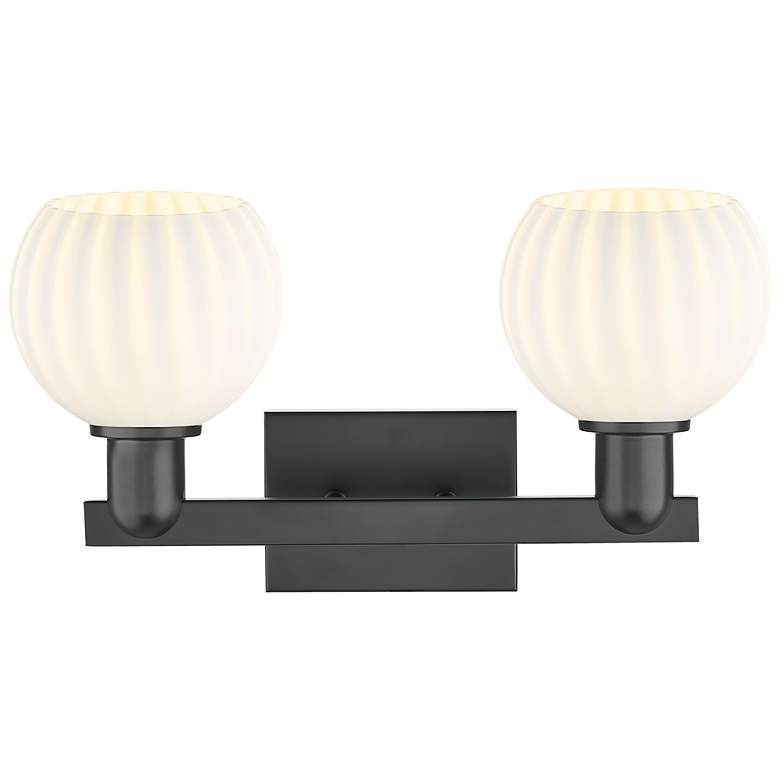 Image 2 Arcadia White Venetian 17" Wide 2 Light Matte Black Vanity Light With more views