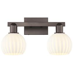 Arcadia White Venetian 17" Wide 2 Light Oil Rubbed Bronze Vanity Light