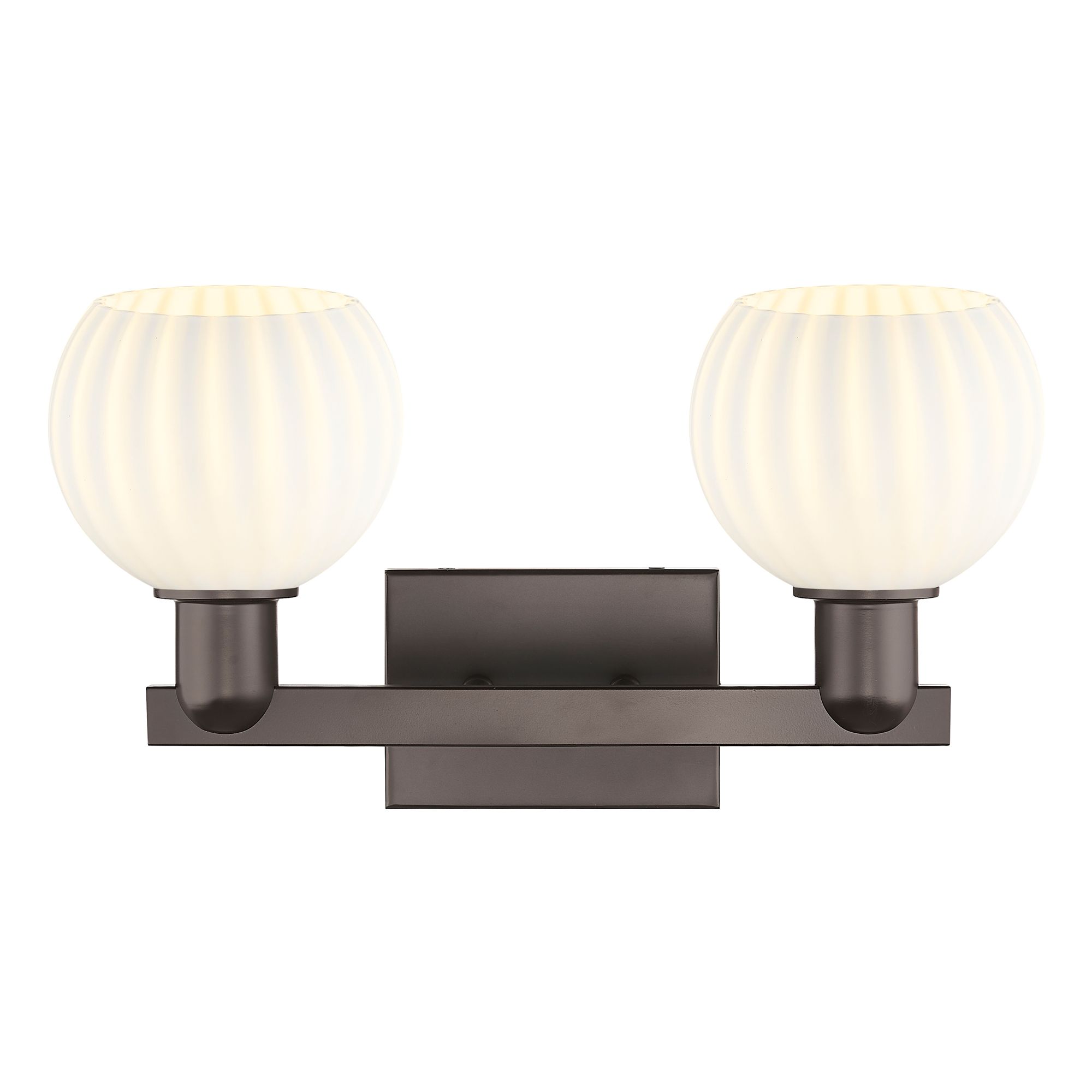 Image 2 Arcadia White Venetian 17" Wide 2 Light Oil Rubbed Bronze Vanity Light more views