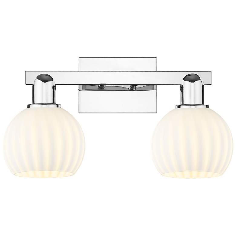Image 1 Arcadia White Venetian 17" Wide 2 Light Polished Chrome Vanity Light