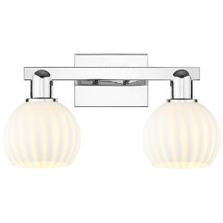 Arcadia White Venetian 17" Wide 2 Light Polished Chrome Vanity Light
