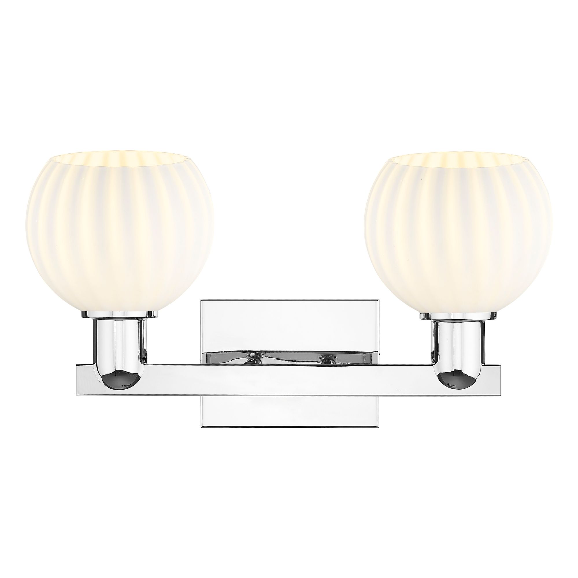 Image 2 Arcadia White Venetian 17" Wide 2 Light Polished Chrome Vanity Light more views