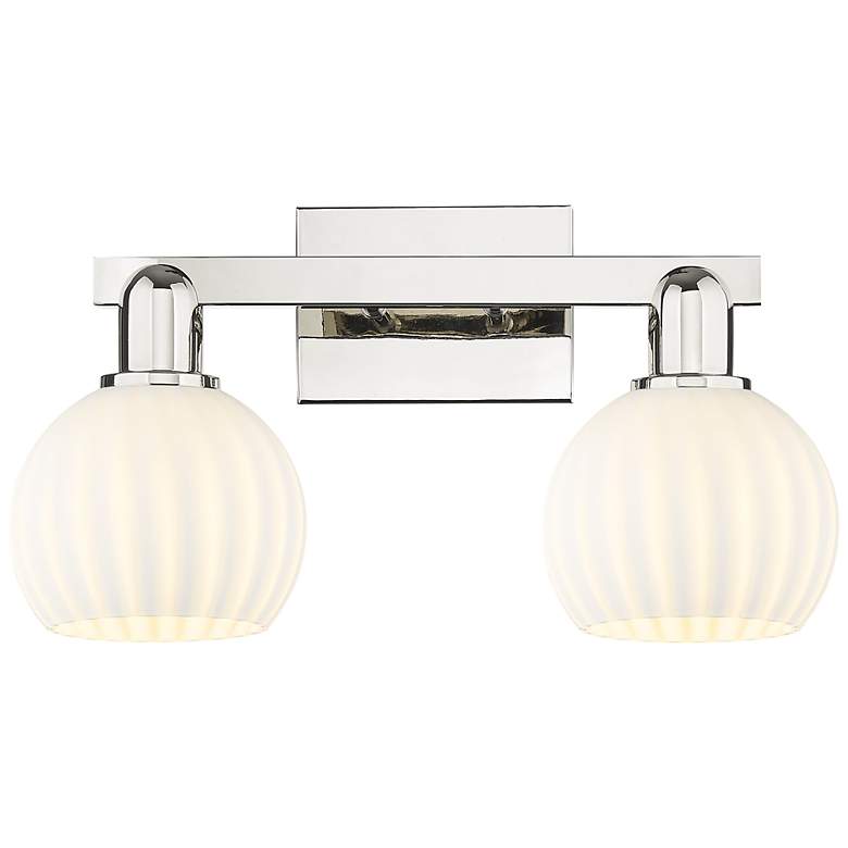 Image 1 Arcadia White Venetian 17" Wide 2 Light Polished Nickel Vanity Light