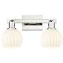 1_Arcadia White Venetian 17" Wide 2 Light Polished Nickel Vanity Light