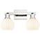 Arcadia White Venetian 17" Wide 2 Light Polished Nickel Vanity Light