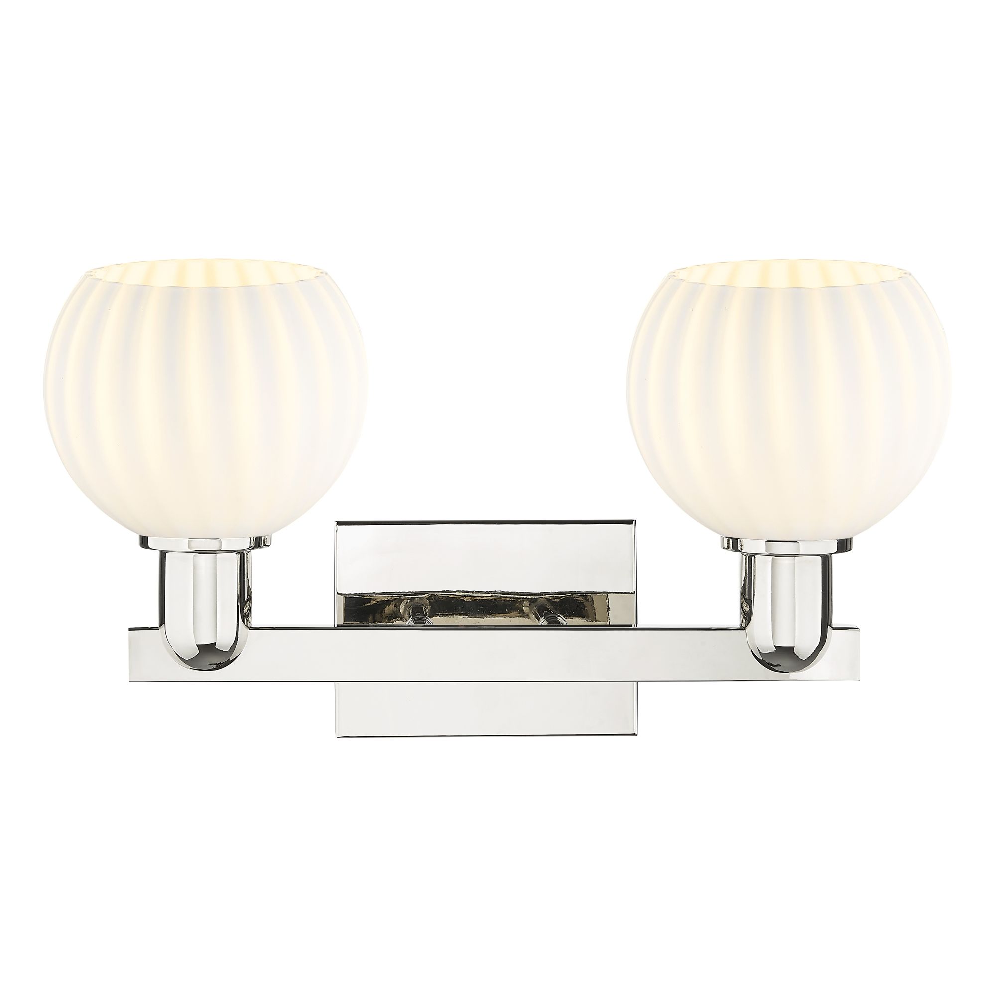 Image 2 Arcadia White Venetian 17" Wide 2 Light Polished Nickel Vanity Light more views