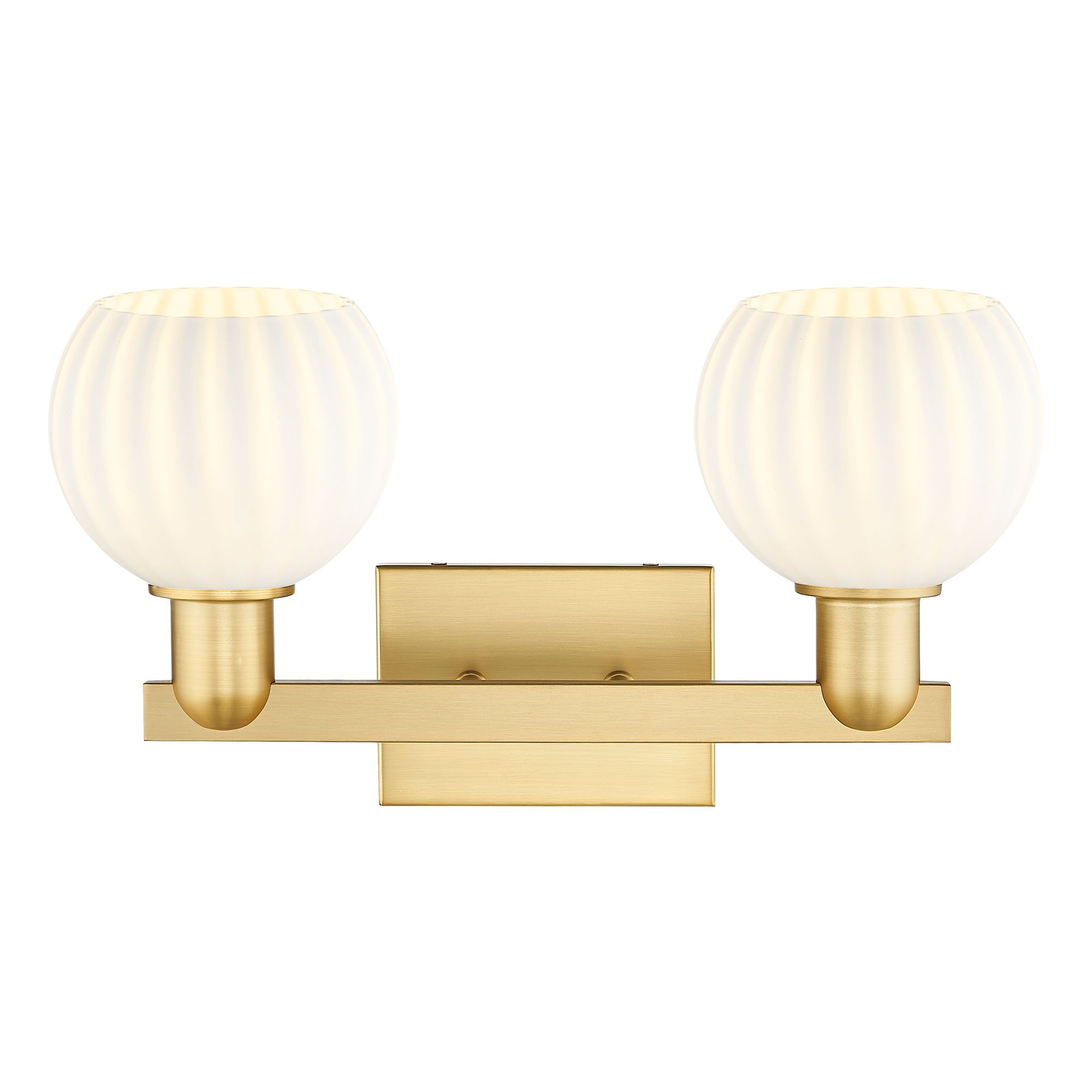 Image 2 Arcadia White Venetian 17" Wide 2 Light Satin Gold Vanity Light With more views