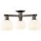 Arcadia White Venetian 24"W 3 Light Oil Rubbed Bronze Semi.Flush Mount