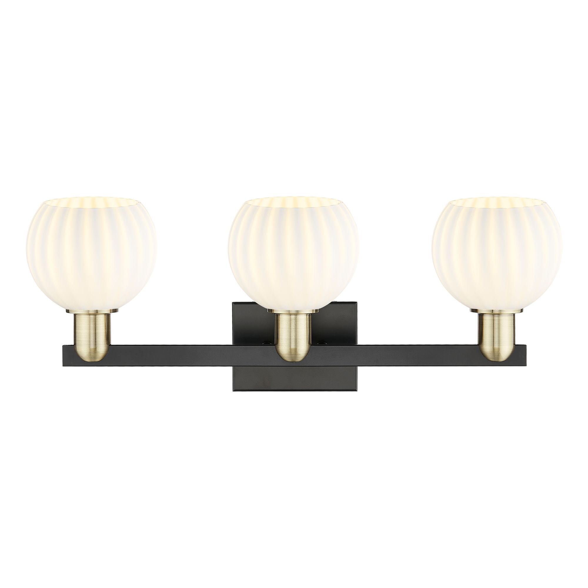 Image 2 Arcadia White Venetian 25"W 3 Light Black Antique Brass Vanity Light more views