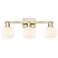 Arcadia White Venetian 25" Wide 3 Light Antique Brass Vanity Light
