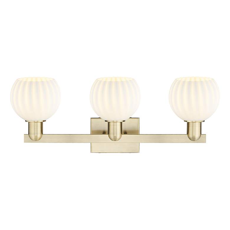 Image 2 Arcadia White Venetian 25" Wide 3 Light Antique Brass Vanity Light more views