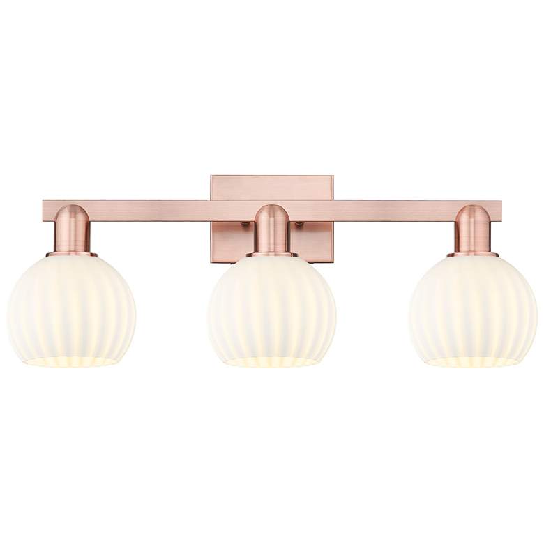 Image 1 Arcadia White Venetian 25" Wide 3 Light Antique Copper Vanity Light