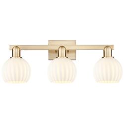 Arcadia White Venetian 25" Wide 3 Light Champagne Bronze Vanity Light