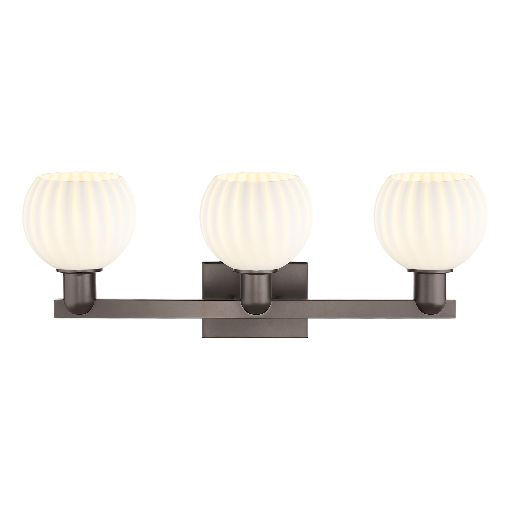 Image 2 Arcadia White Venetian 25" Wide 3 Light Oil Rubbed Bronze Vanity Light more views