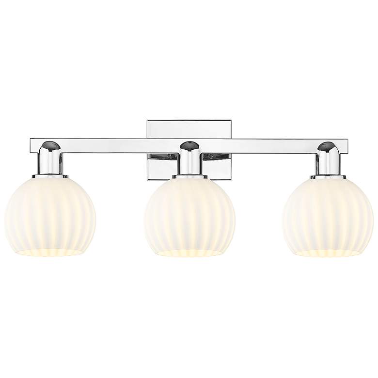Image 1 Arcadia White Venetian 25" Wide 3 Light Polished Chrome Vanity Light