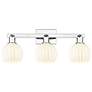 Arcadia White Venetian 25" Wide 3 Light Polished Chrome Vanity Light