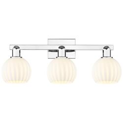 Arcadia White Venetian 25" Wide 3 Light Polished Chrome Vanity Light
