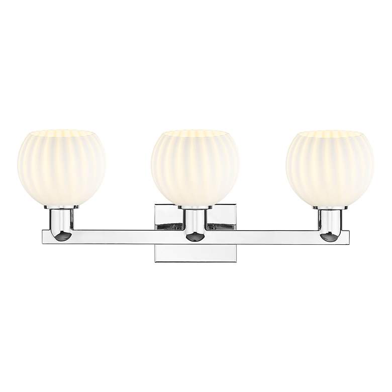 Image 2 Arcadia White Venetian 25" Wide 3 Light Polished Chrome Vanity Light more views