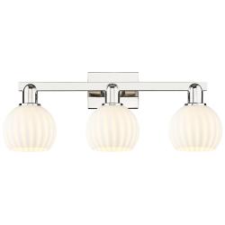 Arcadia White Venetian 25" Wide 3 Light Polished Nickel Vanity Light