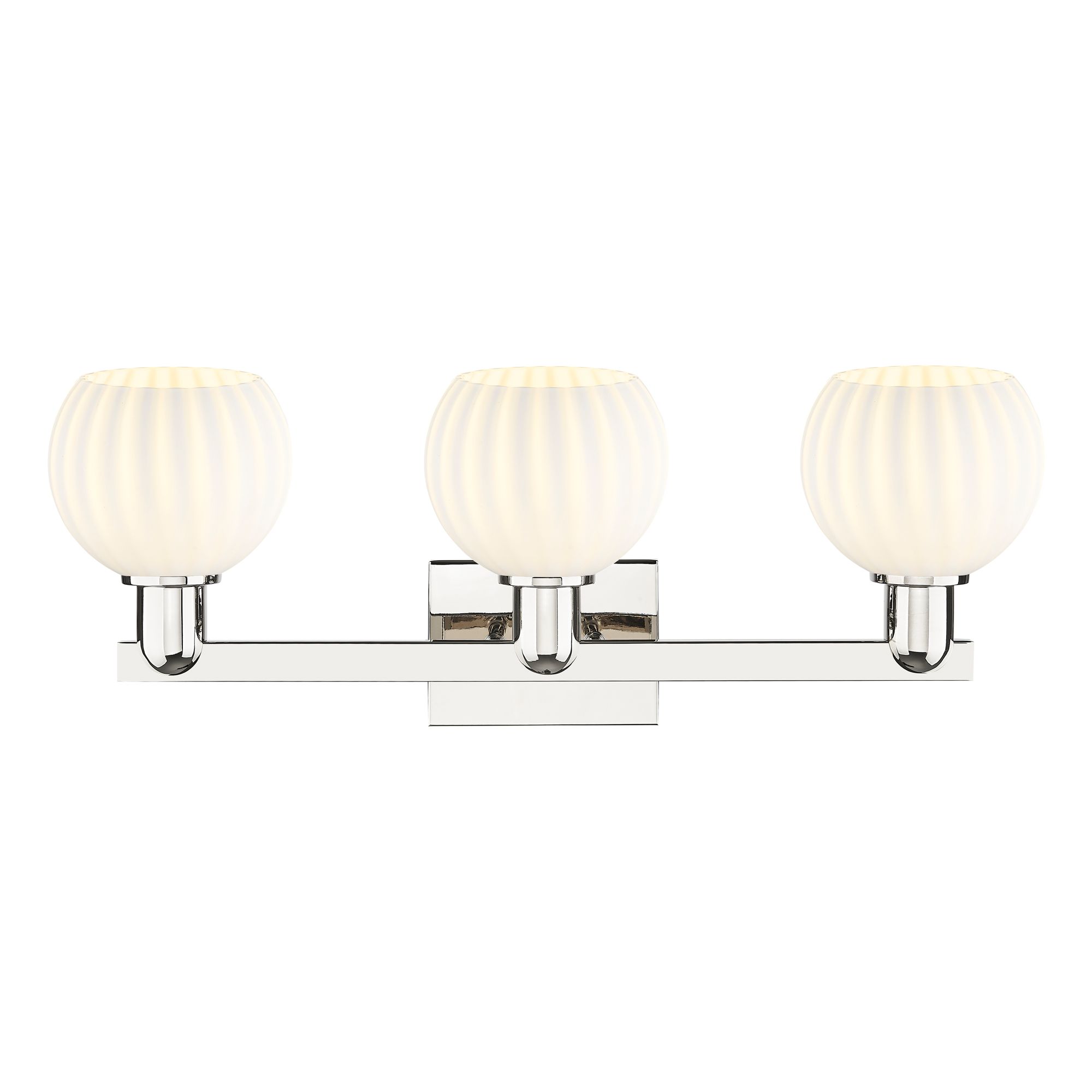 Image 2 Arcadia White Venetian 25" Wide 3 Light Polished Nickel Vanity Light more views